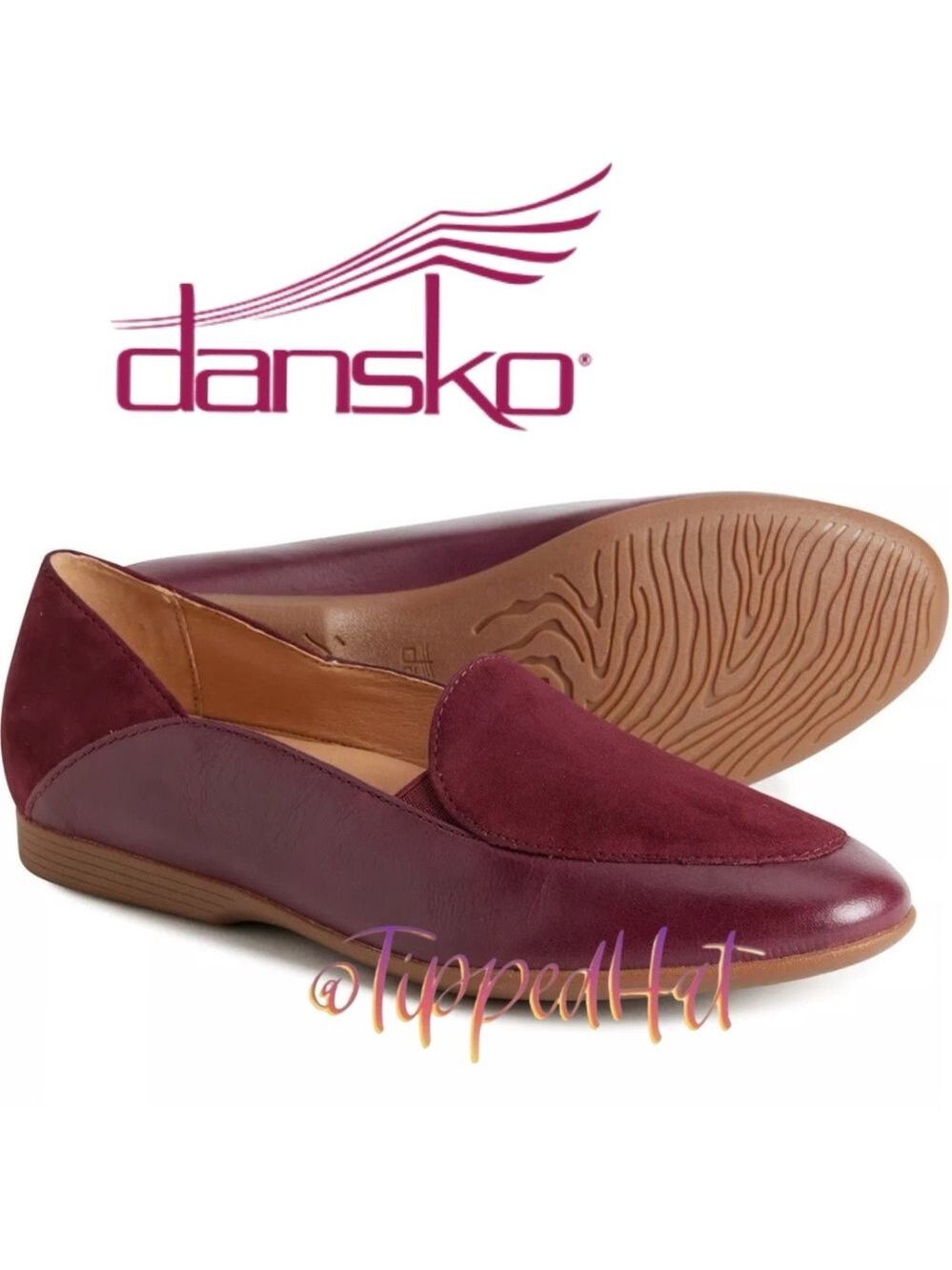 🎩🗝️ NWOB $130  Dansko
Lace Suede and Leather Slip-On Loafers